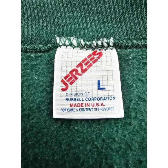 Vtg Jerzees Homemade Women's L Green Santa Applique Holiday Crewneck Sweater - Picture 4 of 11